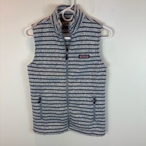 ❄️ VINEYARD VINES Striped Fleece Full Zip Vest